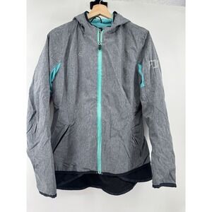 Fox Racing Women's Full Zip Gray/Blue Jacket Medium Polyester Pockets Logo